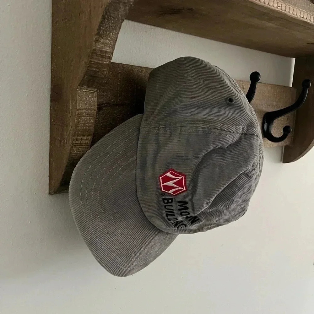 Vintage 1980’s Snap Back Corduroy Morton Buildings Gray Hat